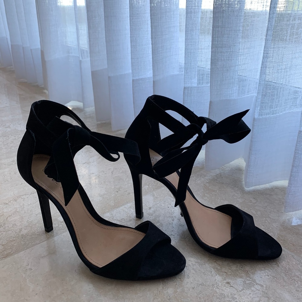 Schutz Rene Suede Heel in Black